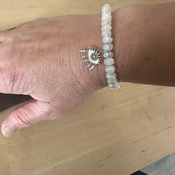 Sydney Evan quartz bracelet, genuine diamond protective eye charm.AUTHENTIC - Picture 5 of 5